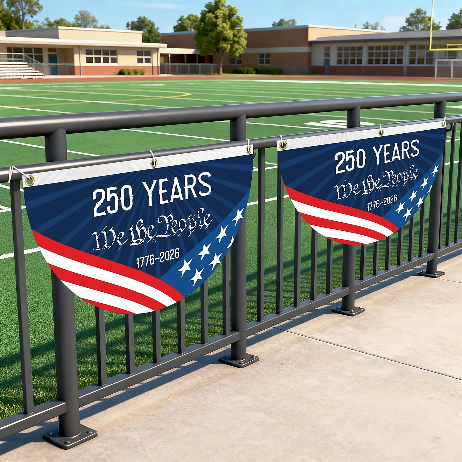 250-årsjubileum vi folket patriotisk veckad fläktflagga vevar utomhusveranda balkong självständighetsdag dekor 1776 2026 2026 - $15.49 –P3