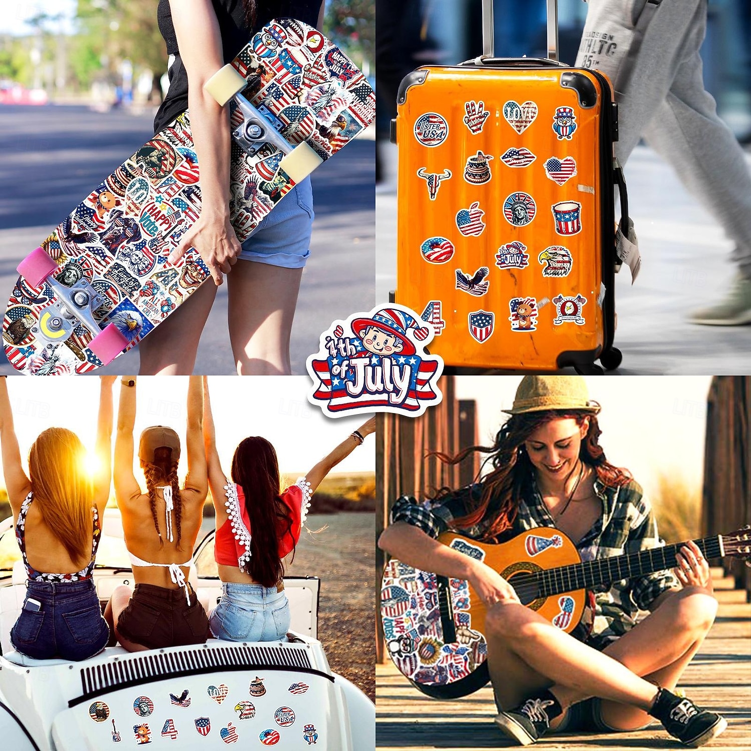 250 buc autocolante pentru sărbătoarea Zilei Independenței Americii, caiet graffiti DIY, skateboard, valiză, autocolante impermeabile, 5 pachete a câte 50 de hârtie artistică 2026 - $11.99 –P14