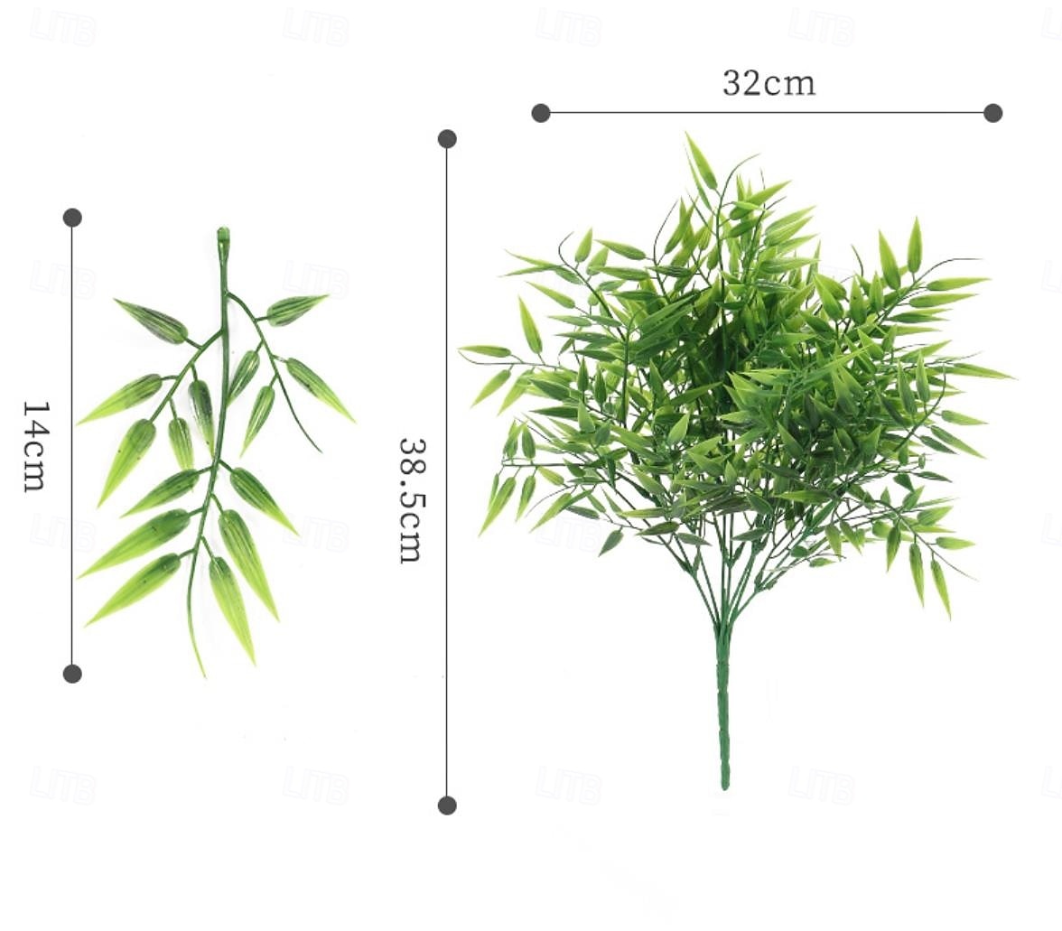 6 wiązek sztucznych liści bambusa, sztuczne kwiaty z tworzywa sztucznego do dekoracji wnętrz, kompozycja stołowa do salonu i ogrodu 2026 - $19.99 –P2
