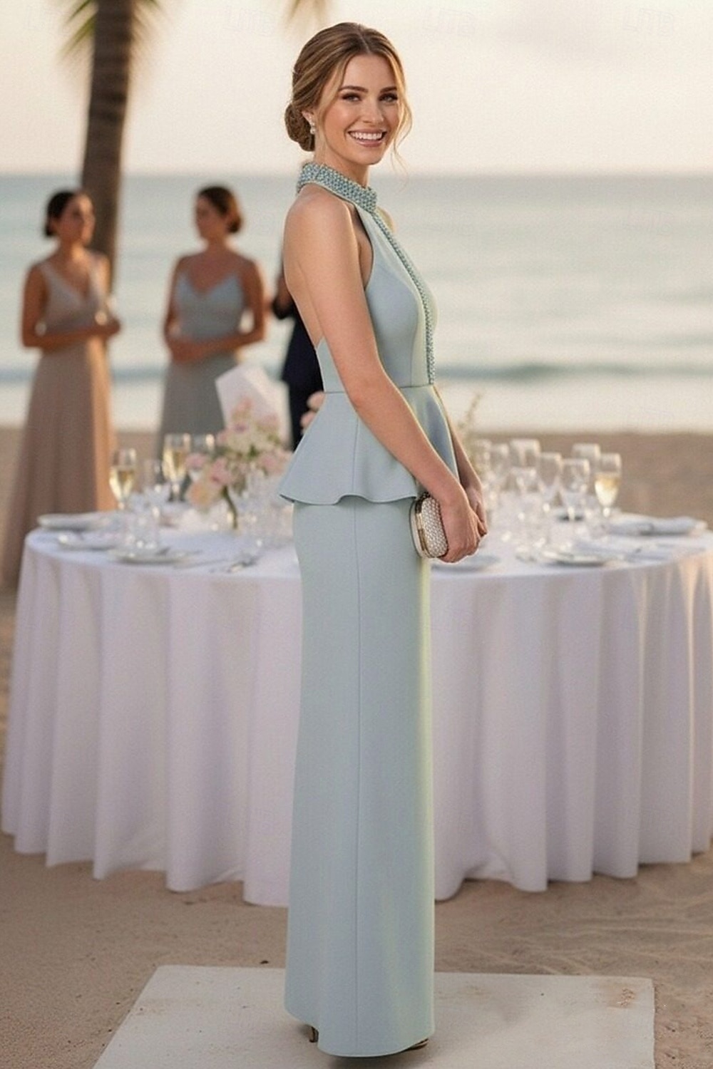 Linea ad A Tubino Colonna Lunghezza al pavimento Abito da invitata a nozze Abito Formale Abito da sera Abiti da Ballo Elegante Senza Maniche All'americana Balli di fine anno Formale Chiffon Crepe del 2026 a $172.99 –P3