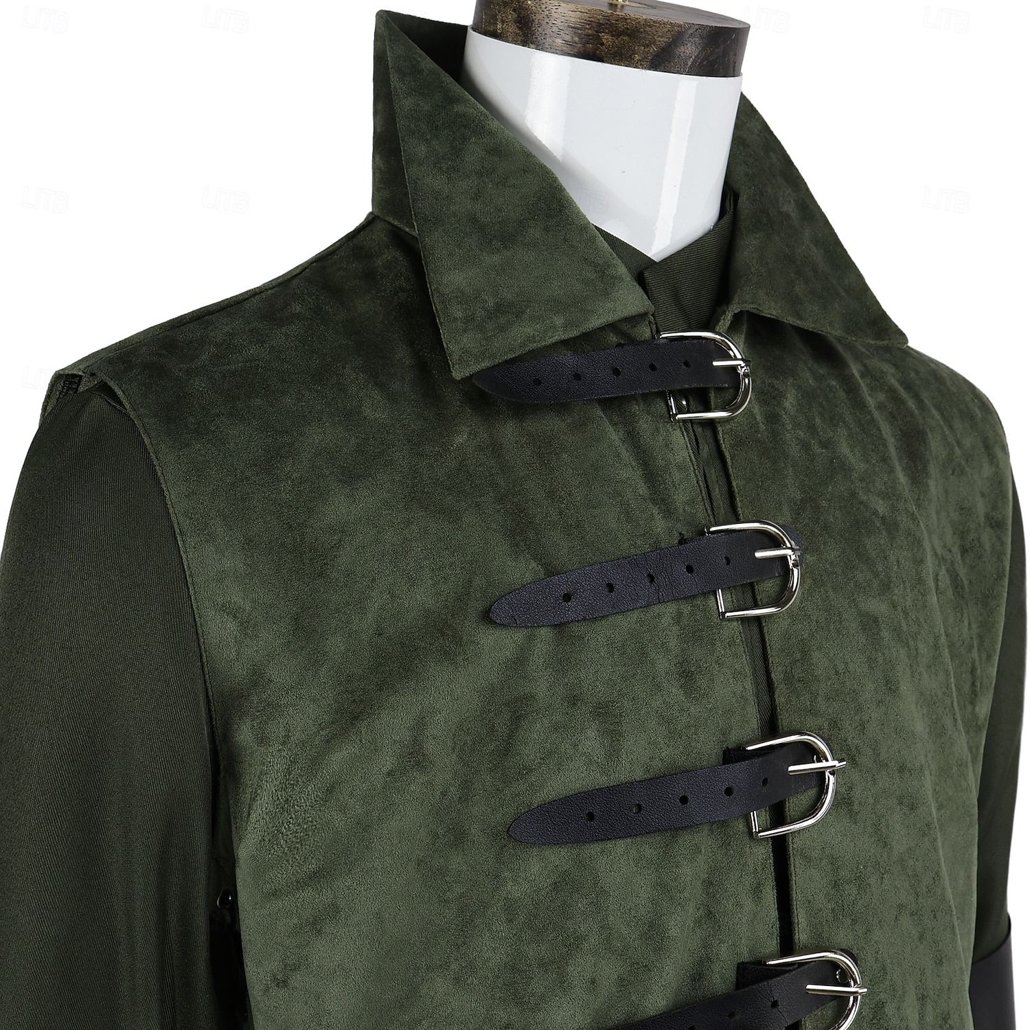 Conjunto Retro Antiguo Medieval Renacimiento Armas y Armaduras Chaleco Cinturón con accesorios Larga Ranger Corte A Disfraz Hombre 4 piezas Víspera de Todos los Santos Carnaval Mascarada Feria del 2026 - $83.99 –P5