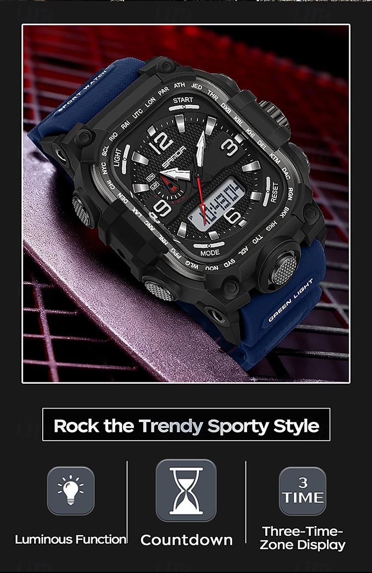 SANDA Men Digital Watch Creative Large Dial Outdoor Sports Luminous Stopwatch Alarm Clock Countdown Silicone Gel Silicone Watch 2026 - $26.99 –P6