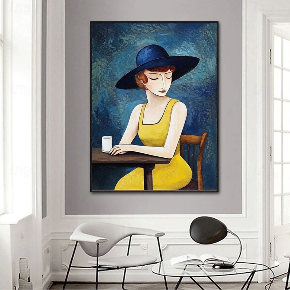 Large painting handmade Abstract Woman Canvas Wall Art Hand-painted ...