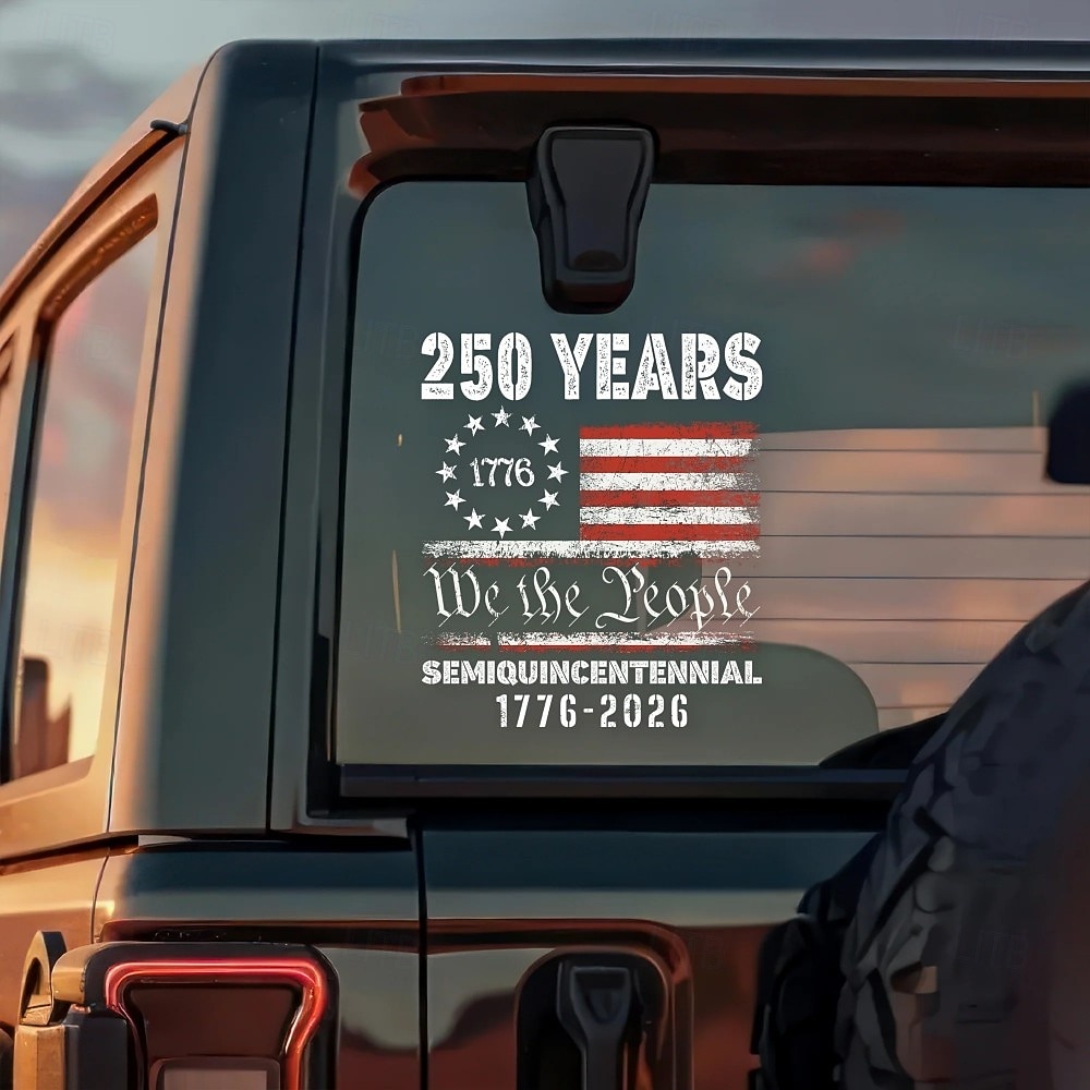 Autocollant pour vitre de voiture commémorant le 250e anniversaire des États-Unis, autocollants patriotiques américains du semi-quincentenaire 1776-2026, autocollants du drapeau de l'indépendance des États-Unis, autocollants en vinyle résistant pour vitre de 2026 ? $9.99 –P2