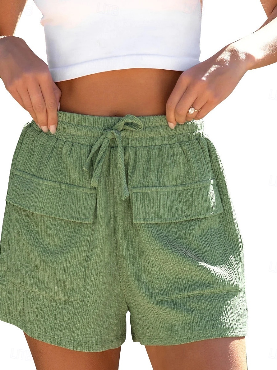 Per donna Pantaloni da tuta Chinos Shorts Vacanza Moda Streetwear Corto Vita Alta Semplice Tasca Fascia Elastica Comodo Comodità Morbido Elasticizzato All'aperto Streetwear Nero Bianco Viola chiaro del 2026 a $25.99 –P11