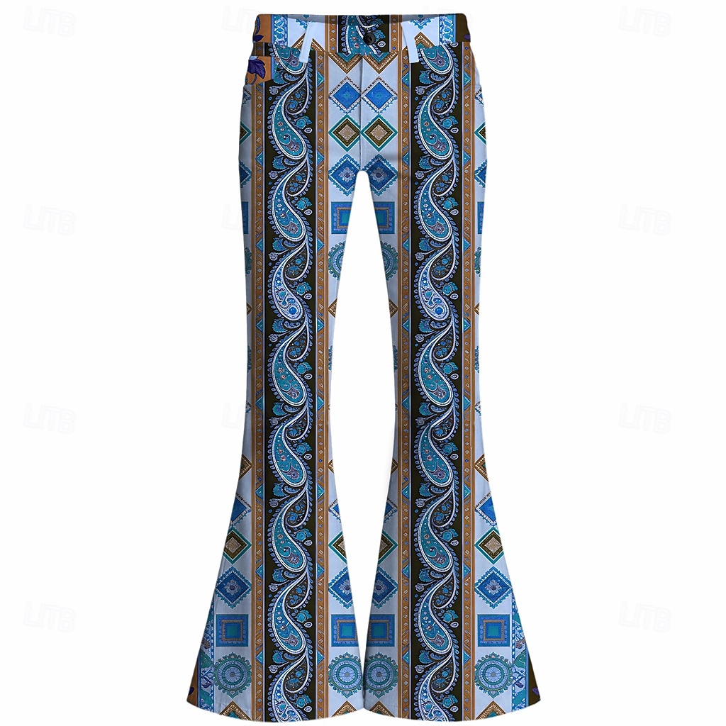 Retro Vintage Boho 1970s Pants Bell Bottom Pants Hippie Disco High Waist Paisley Fancy Dress Men's Halloween Carnival Music Festival Retro Theme Party Adults' Pants 2026 - $35.99 –P5