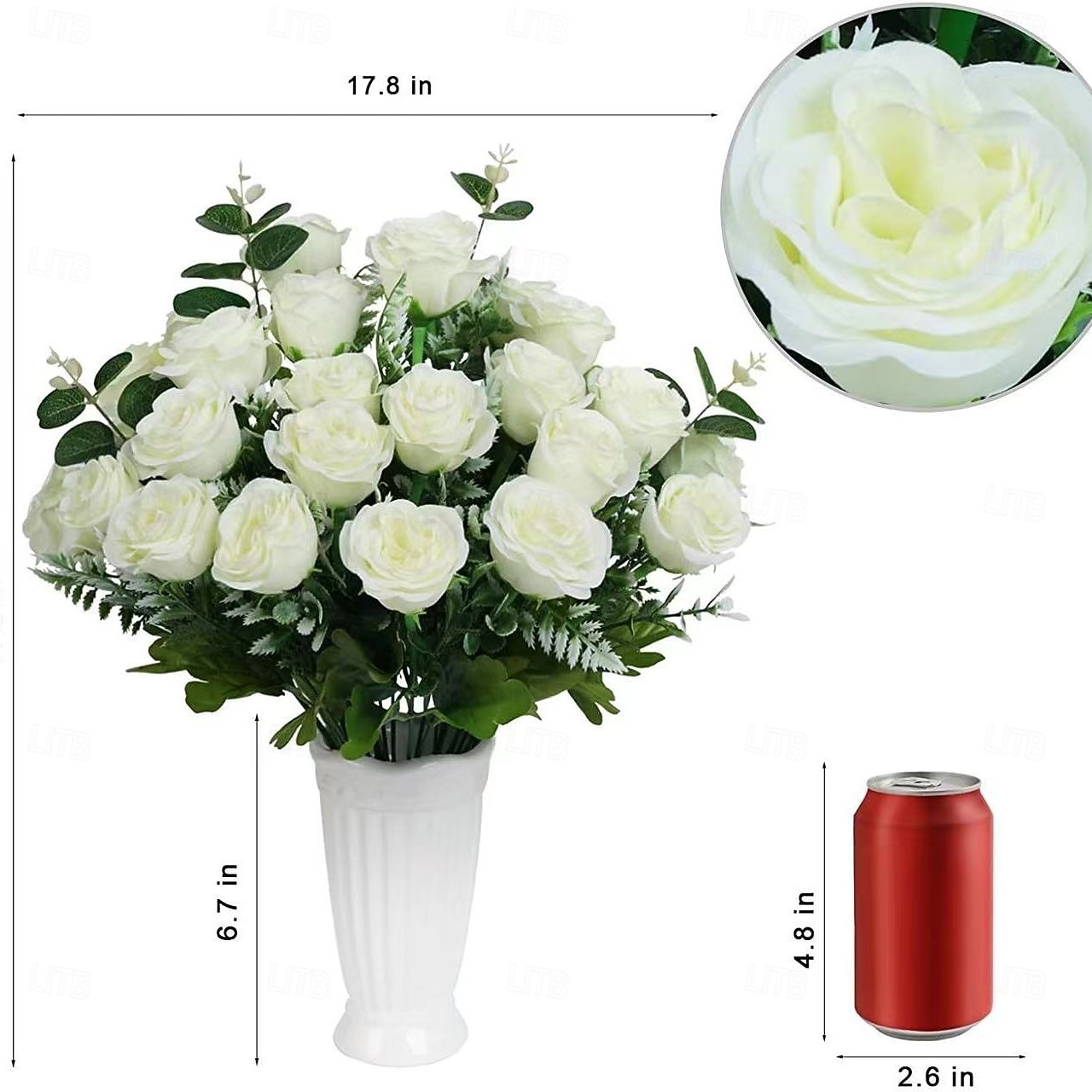 umělé růže, aranžmá z hedvábných růží do obývacího pokoje, květinová dekorace na stůl pod televizní stolek, umělé květiny do středu pokoje 2026 - $15.99 –P2