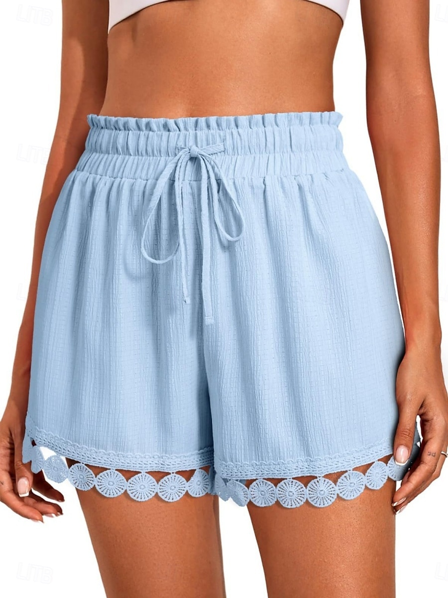 Femmes Chinos Shorts Shorts d'été Vacances Mode Streetwear Court Taille haute Uni Cordon de serrage Dentelle Taille Élastique Confort Respirabilité Confortable Non Elastique Micro-Élastique Quotidien de 2026 ? $20.99 –P4