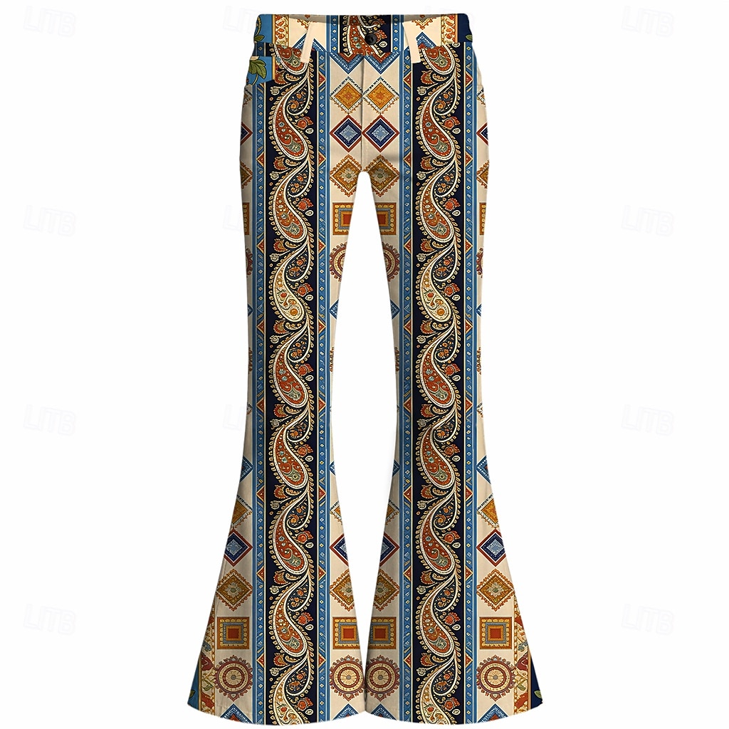 Retro Vintage Boho 1970s Pants Bell Bottom Pants Hippie Disco High Waist Paisley Fancy Dress Men's Halloween Carnival Music Festival Retro Theme Party Adults' Pants 2026 - $35.99 –P1