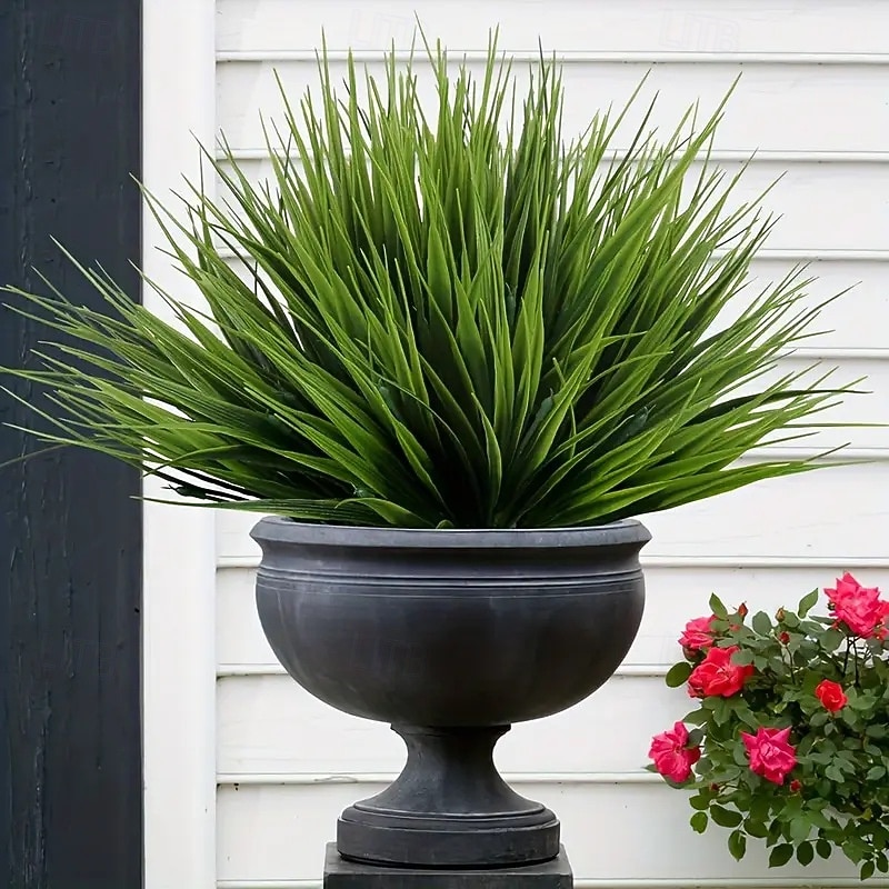 12 יחידות חבילות דשא אביב מלאכותי, צמחי ירק מלאכותיים עם 7 מזלגות, גבעולי דשא מלאכותיים לקיר צמחים, גינה, בית &קישוט האירוע 2026 - $19.99 –P2