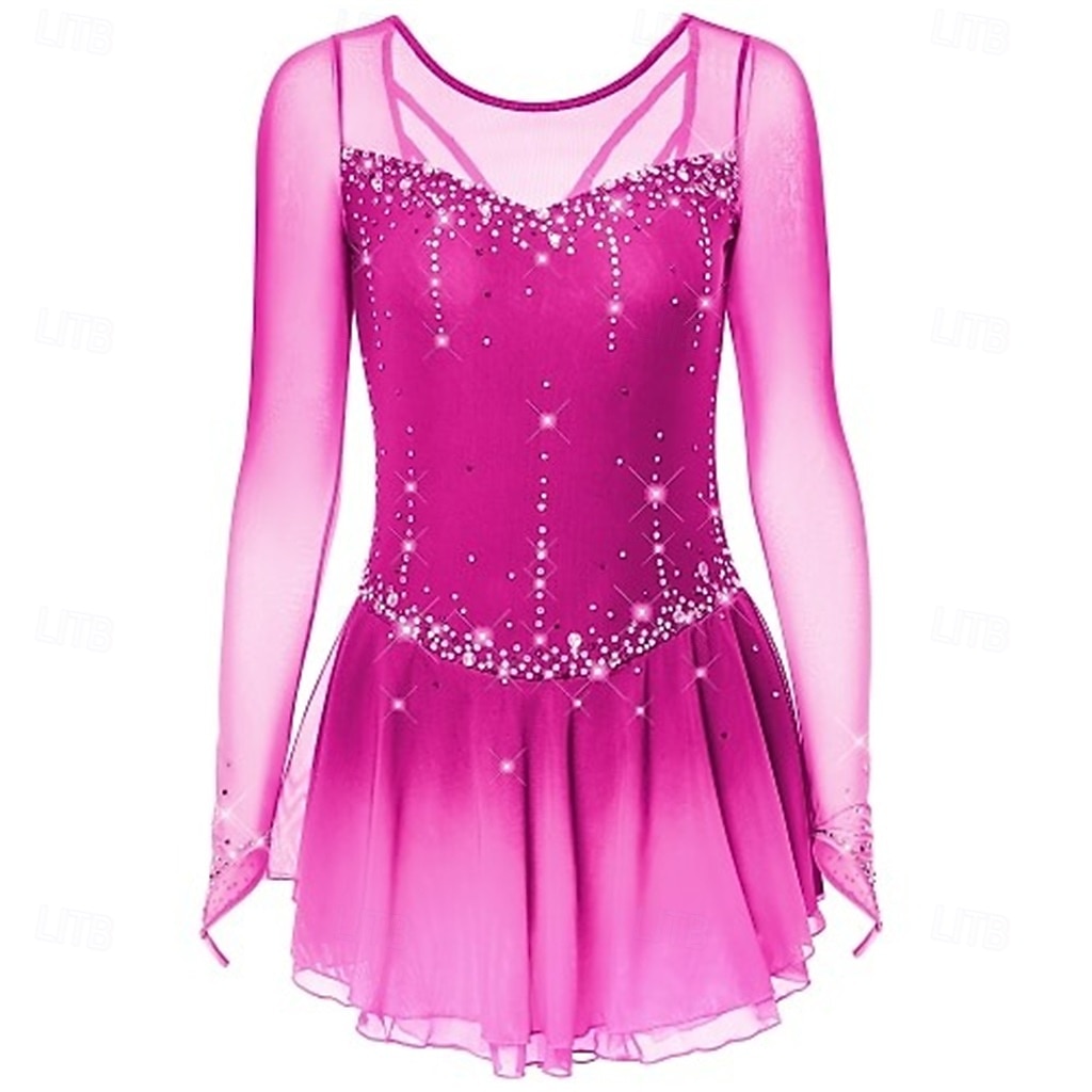 Vestido de patinaje artístico Chica Patinaje Sobre Hielo Vestidos Negro Blanco Amarillo Retazos Costura asimétrica Elástico Entrenamiento Competición Ropa de Patinaje Clásico Cristal / Strass Manga 2026 - $241.49 –P12