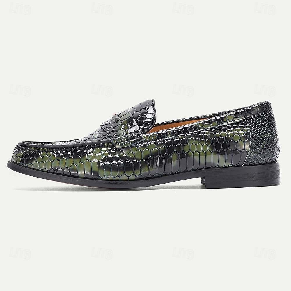 Mocassins pour homme en cuir premium imprimé serpent, tendance et audacieux, parfaits pour les vacances et les sorties nocturnes. de 2026 ? $84.99 –P3