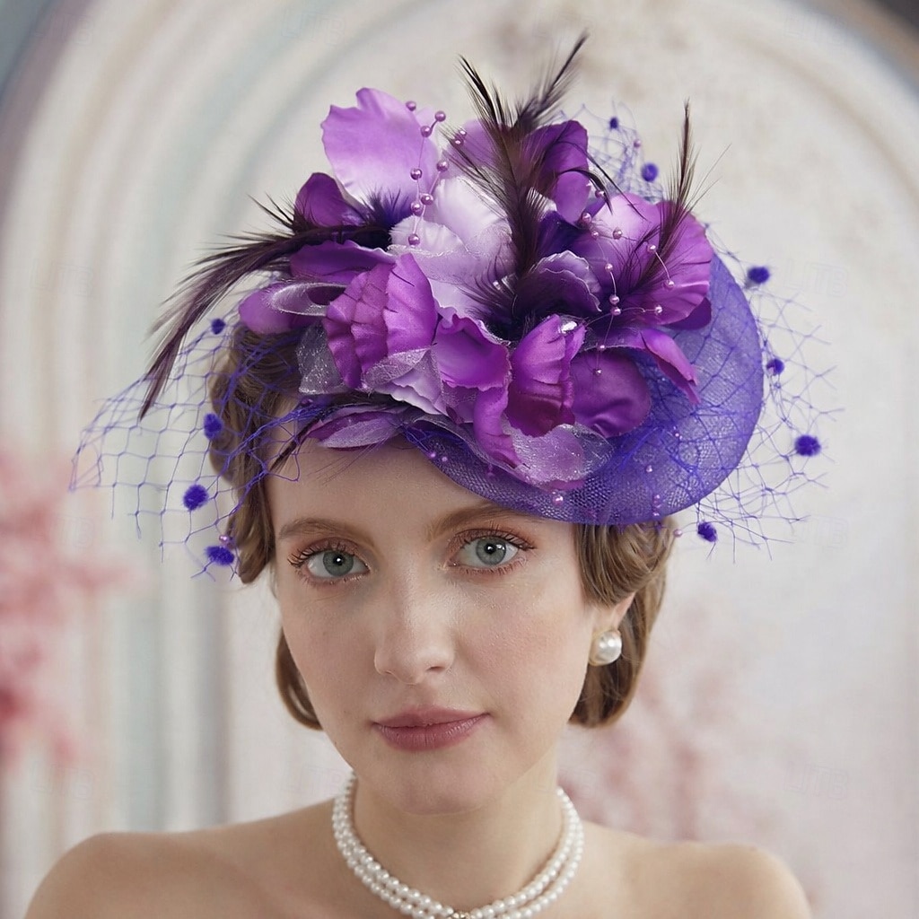 Derby Fascinator Gentlewoman Floral Fancy Dress Unisex Masquerade Tea Party Ascot Horse Racing Festival Adults' Headpiece 2026 - $27.99 –P3
