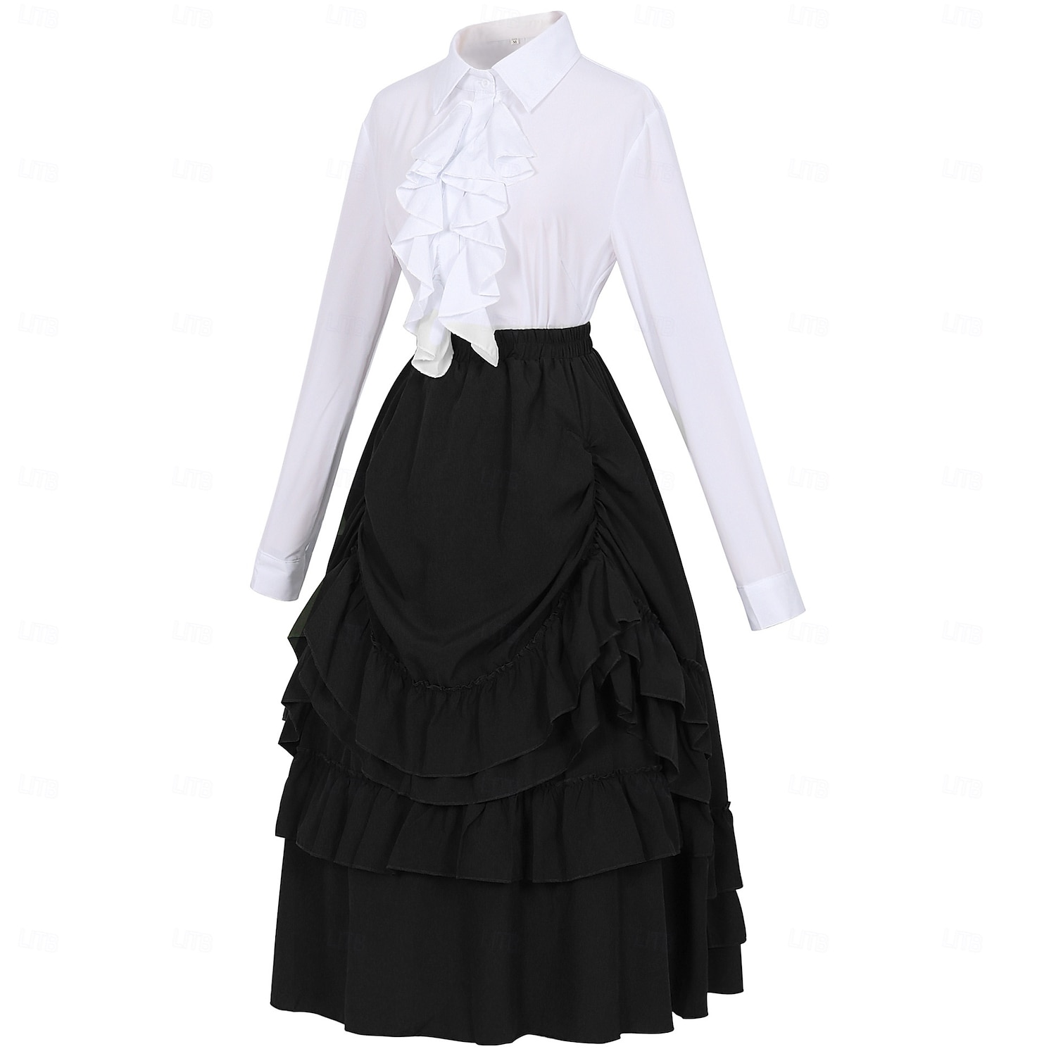 Conjunto Elegante Medieval Renacimiento Hasta el Tobillo Falda Blusa / Falda Larga Princesas Dama Corte A Disfraz Mujer Fantasía Navidad Víspera de Todos los Santos Feria del Renacimiento LARP Adulto 2026 - $103.99 –P3