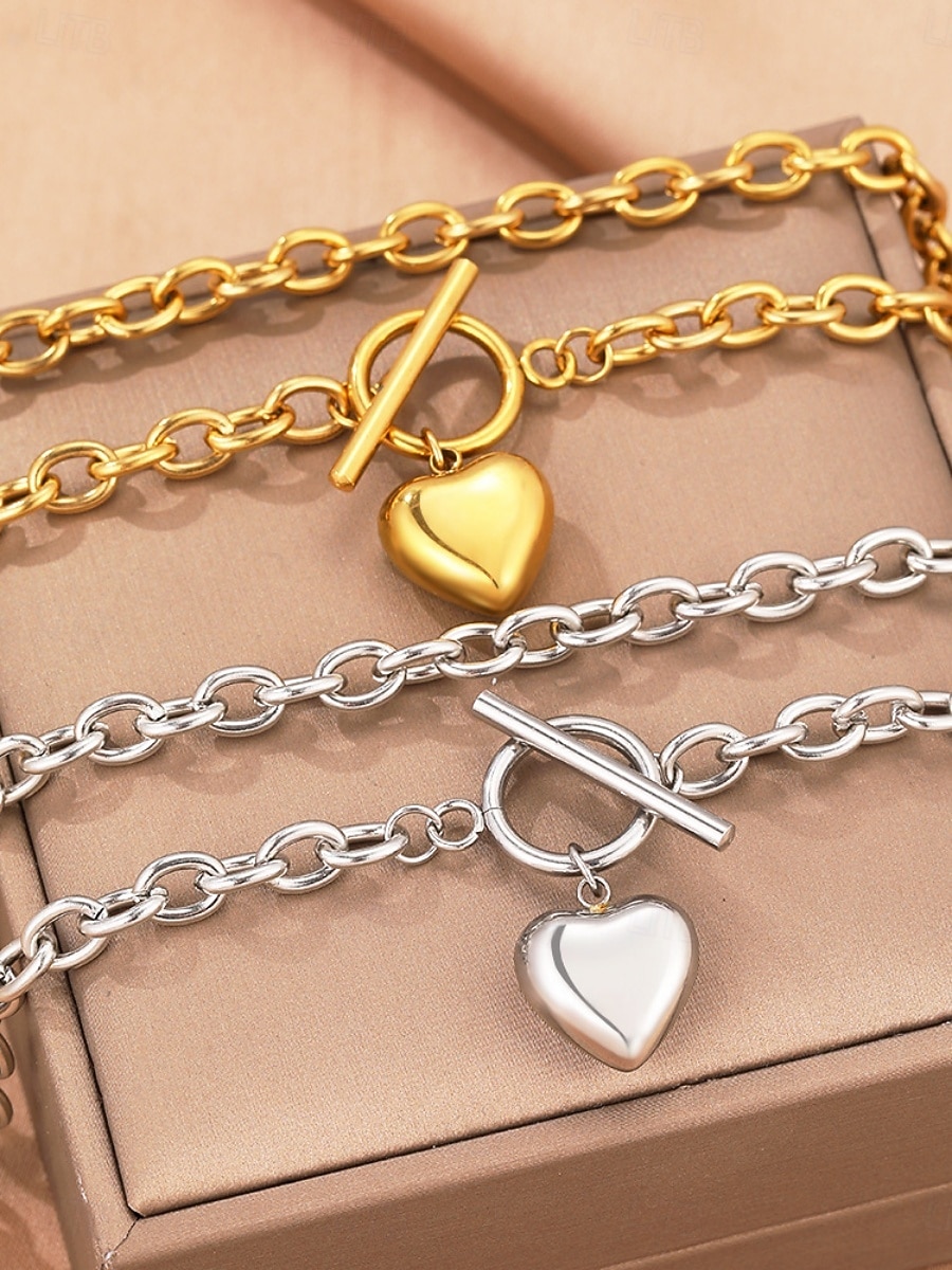 1 Stück Anhänger Halskette Halskette For Damen Täglich Straße Geschenk Edelstahl Liebe 2026 - $5.99 –P5