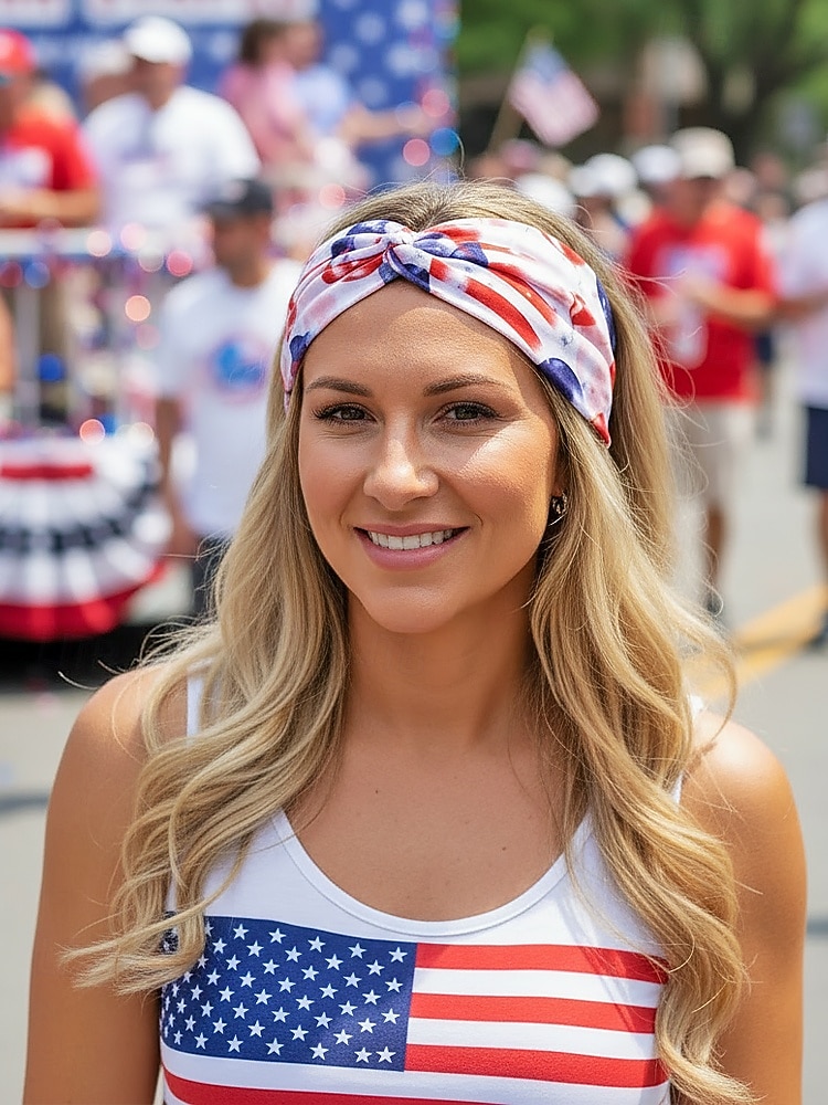 Stati Uniti 250° Anniversario Fascia per Capelli in Poliestere Patriottica da Donna Wrap per Capelli in Elastico Estensibile con Molti Stili di Bandiera USA Leggera e Confortevole Festiva per il del 2026 a $7.99 –P4