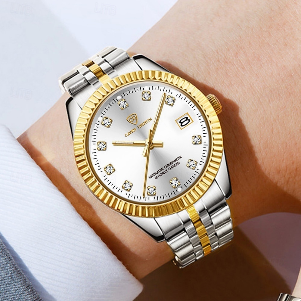 Men's Watch, Men's Charming Luxury Watch, Rhinestone Decoration, Calendar Function, Night Light Display, Men's Fashionable Casual Watch, Best Men's Accessory, and Best Men's Gift Selection 2026 - $34.99 –P4