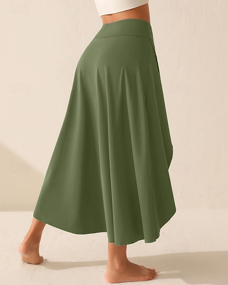 Damen Einfarbig Lässiger Rock Tennis-Skort Tennisröcke mit Shorts Sportrock Tasche Hohe Taille Asymmetrisch Schnelltrocknend Atmungsaktiv Tennis Golfspiel Pickleball Rock Schwarz Blau Dunkelgrün 2026 - $18.99 –P9