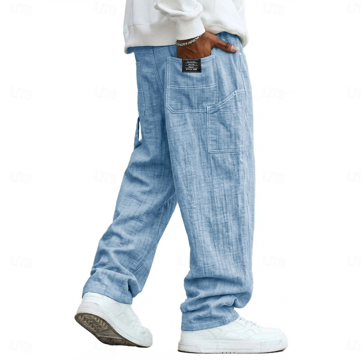 Per uomo Pantaloni di Lino Pantaloni Pantaloni Estivi Pantaloni Larghi Tasca Elastico in vita Gamba Dritta Tinta unica Confortevole Traspirante Lunghezza intera Casuale Quotidiano Ferie Vacanza Moda del 2026 a $26.99 –P1