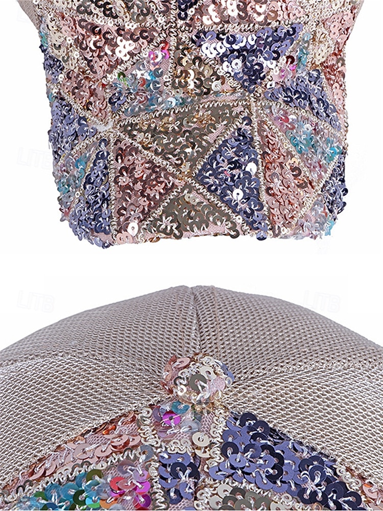 Boné feminino multicolorido estilo boho com lantejoulas, poliéster respirável, perfeito para férias e uso casual no dia a dia. de 2026 por $11.99 –P11