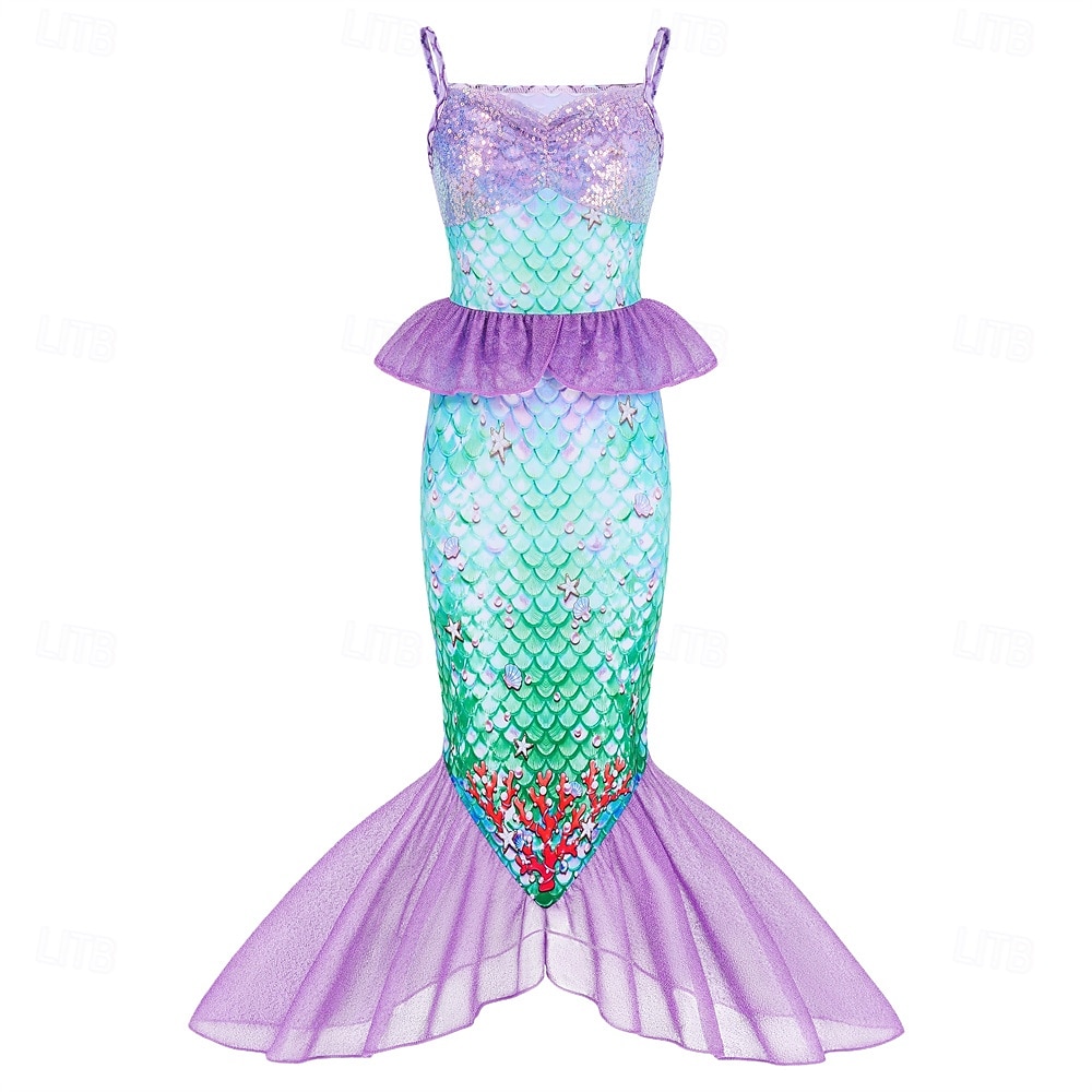 sereia Princesa sereia Vestidos Fantasia de festa temática Fantasias for Para Meninas Crianças Carnaval Baile de Máscaras Festa Feriado de 2026 por $23.99 –P2