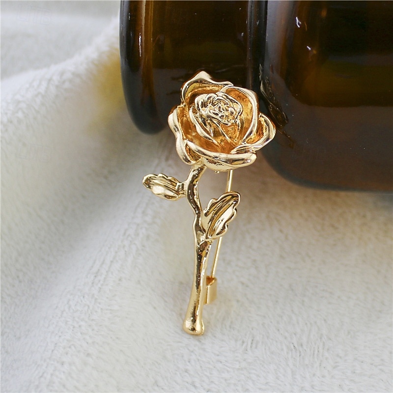 Муж. 1шт запонки Сплав Броши Повседневные Официальные Цветочный Элегантный стиль Мода Золотой 2026 - $5.49 –P2