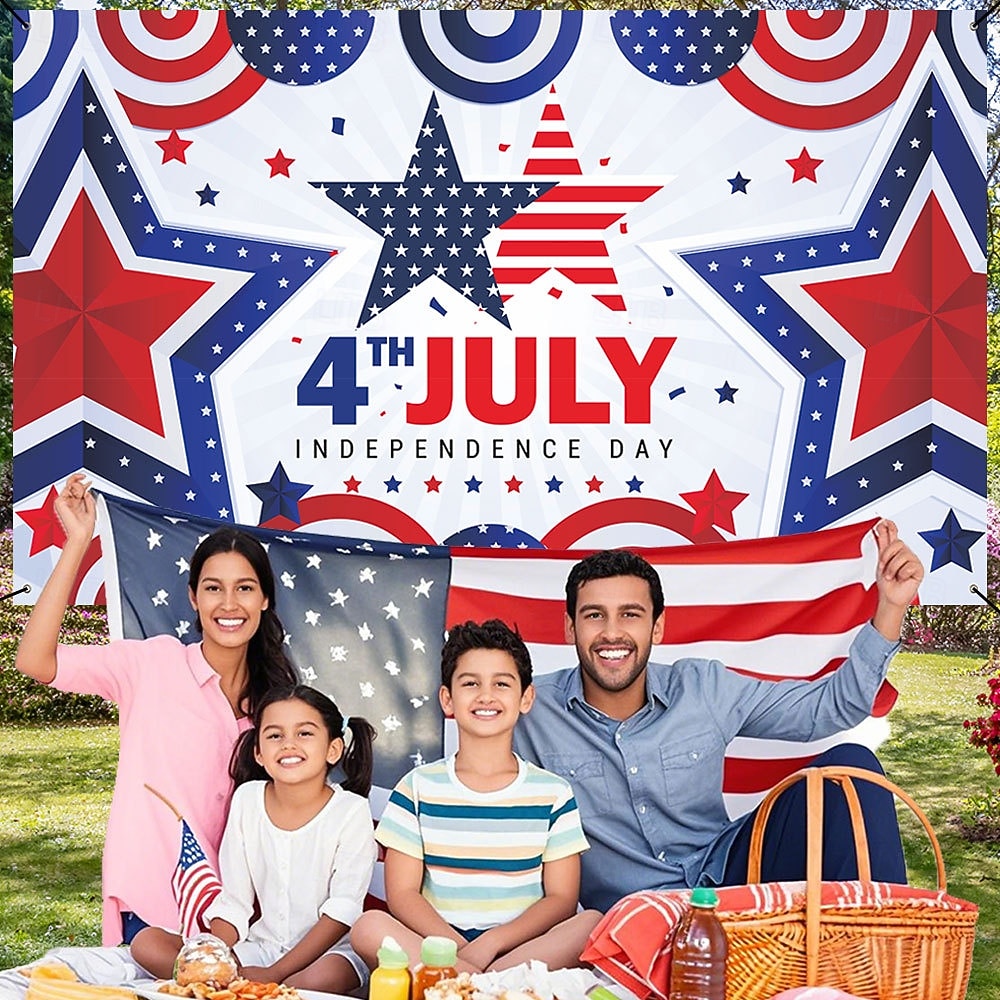 uavhengighetsdagen banner bakgrunn stoff festival utstillingsvindu veggdekorasjon hengende stoff flagg 2026 - $17.99 –P13