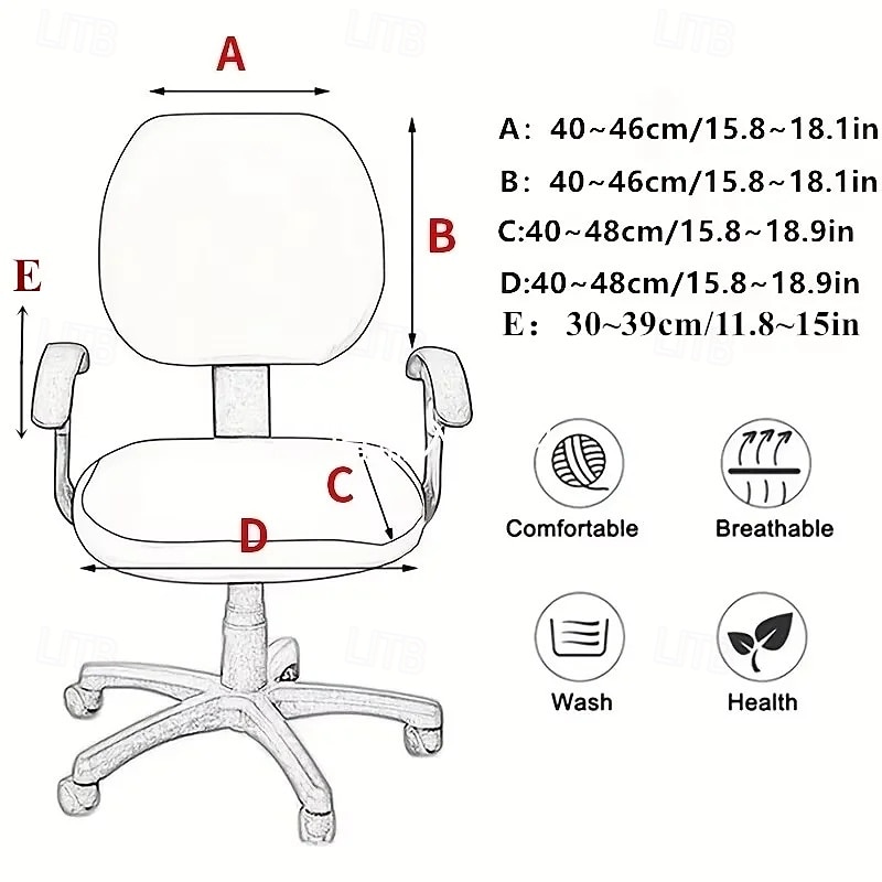 4PCS 1set Stretch Chair Cover Set Elastic Seat Cushion Backrest and Armrest Covers Non Slip Slipcovers for Office Computer Desk Dining Chair 2026 - $15.49 –P1