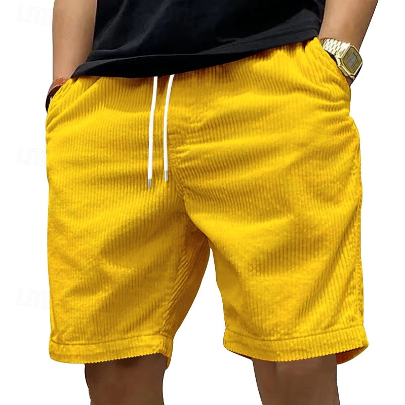 Herren Shorts Freizeitshorts Cordshorts Tasche Elastischer Bund Rein Einfach Vertikale Streifen Komfort Atmungsaktiv Über dem Knie Lässig Outdoor Strand Urlaub Mode Schwarz Weiß Mikroelastisch 2026 - $18.99 –P3