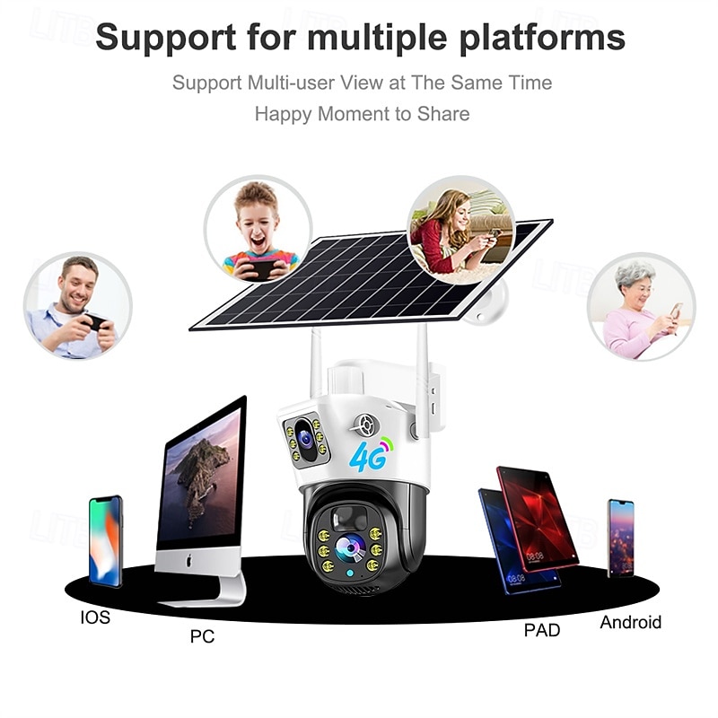 Κάμερα ασφαλείας 4 mp wifi, ηλιακή ενέργεια, περιστροφή 360 μοιρών, απομακρυσμένη πρόσβαση, νυχτερινή όραση, αδιάβροχη IP65 2026 - $121.99 –P8