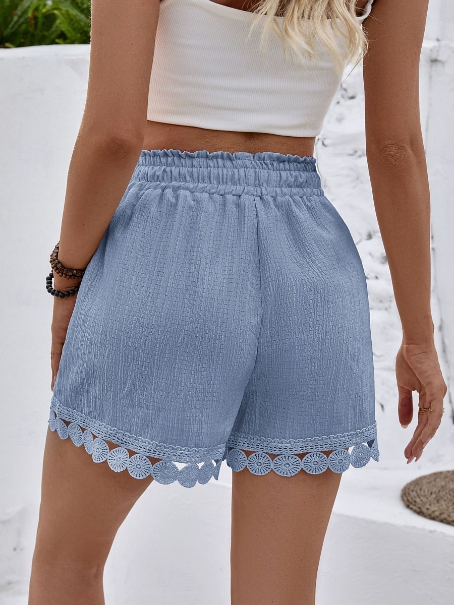 Femmes Chinos Shorts Shorts d'été Vacances Mode Streetwear Court Taille haute Uni Cordon de serrage Dentelle Taille Élastique Confort Respirabilité Confortable Non Elastique Micro-Élastique Quotidien de 2026 ? $20.99 –P16