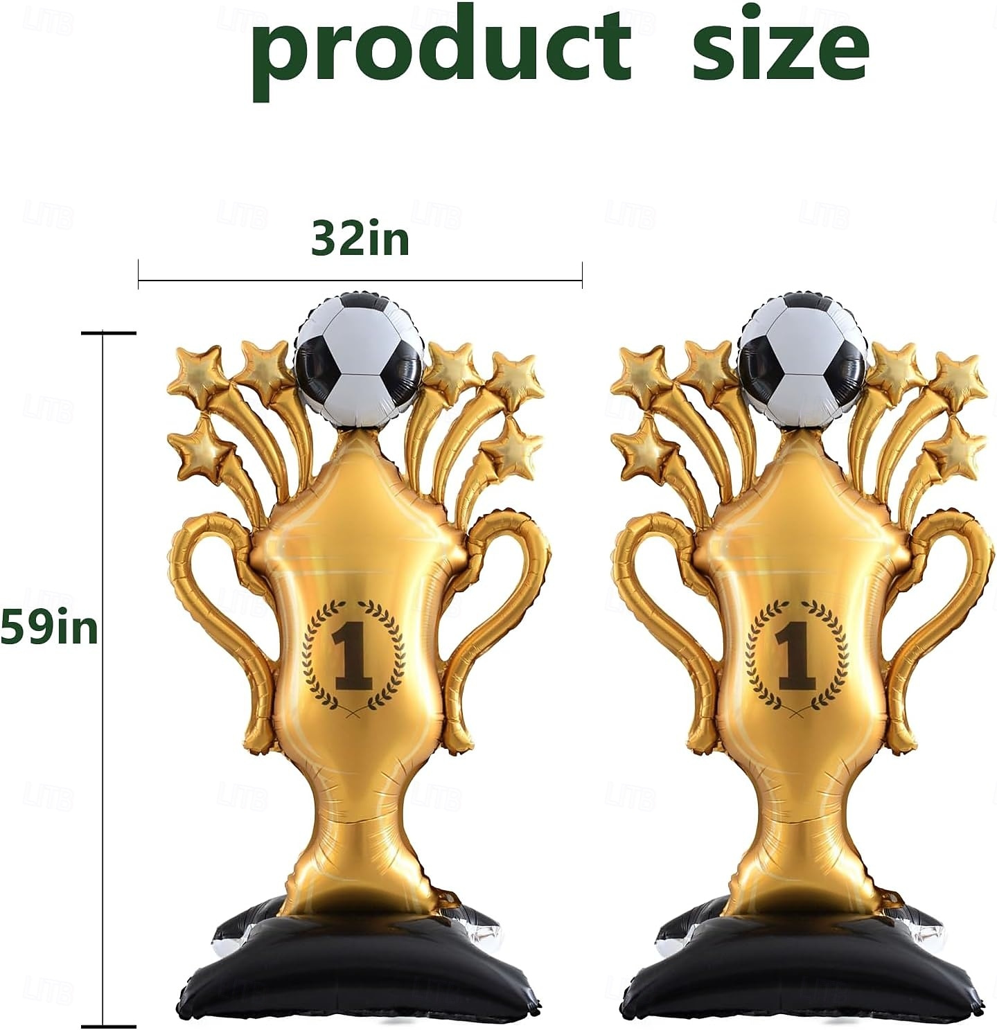 2 baloane trofeu de fotbal pentru meciul global de vară de fotbal din 2026, baloane mari din folie pentru trofeu, 59 inch, balon cu minge de fotbal pentru decorațiuni de petrecere de fotbal, ziua de 2026 - $21.99 –P2