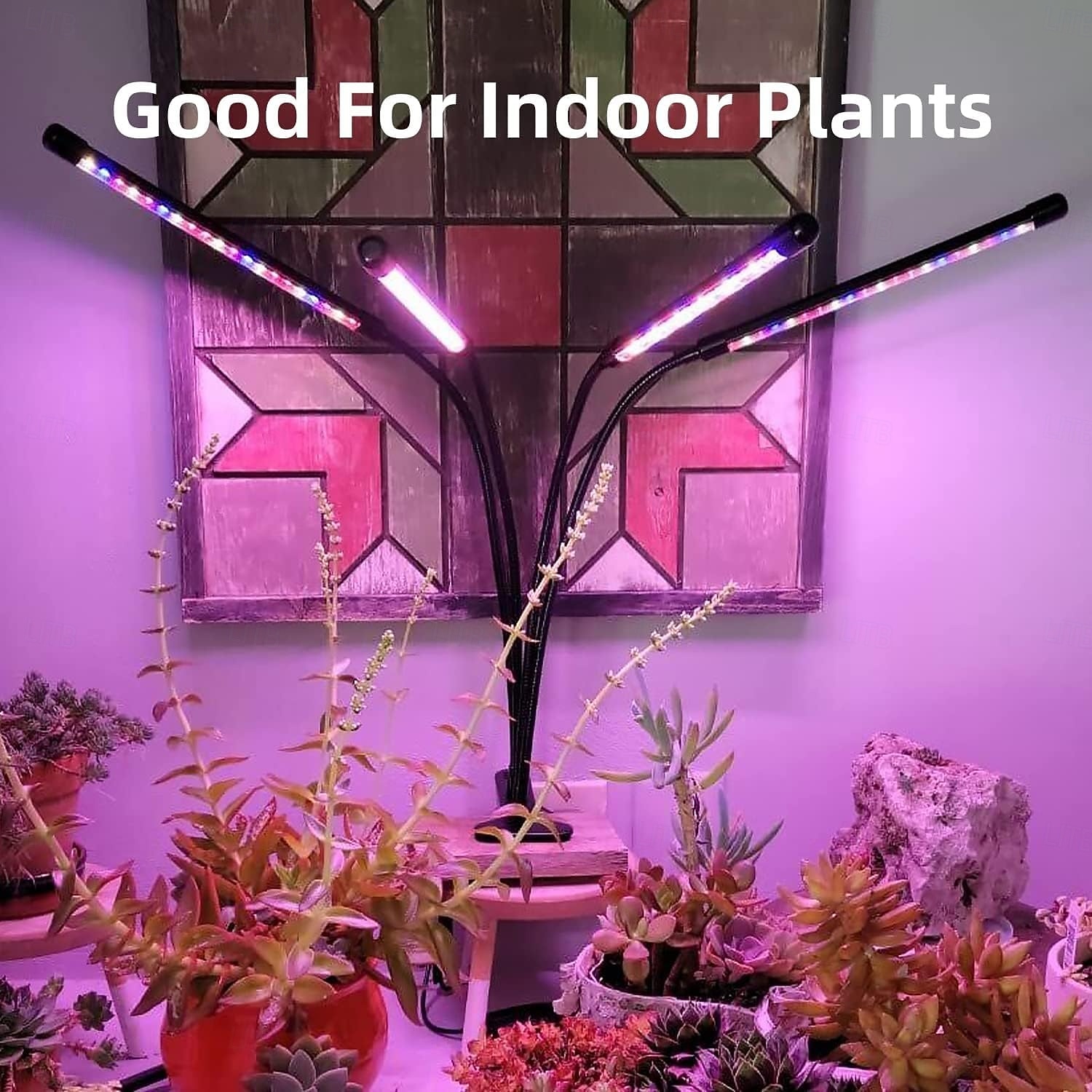 4-Head Clip-On LED Plant Grow Light, Full Spectrum Red & Blue, 80 LEDs, 3/9/12H Timer, 5V USB, Adjustable for Indoor Greenhouse, Succulents, Seedlings, Plant Growth Light 2026 - $26.99 –P6