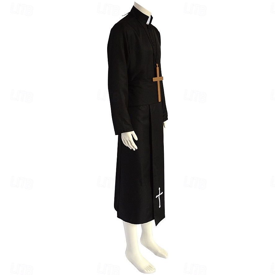 Retro / vintage Religijne Średniowieczne Szata Długie rękawy Kapłan Strój na bal maskowy Męskie Halloween Karnawał Targi Renesansu Impreza w stylu retro Dla dorosłych Top 2026 - $57.99 –P2