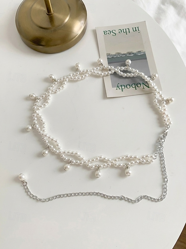 cintura da donna con catena in finte perle, elegante accessorio per abito da sposa, delicato gioiello regolabile per matrimoni, feste, eventi serali e occasioni formali del 2026 a $9.99 –P7