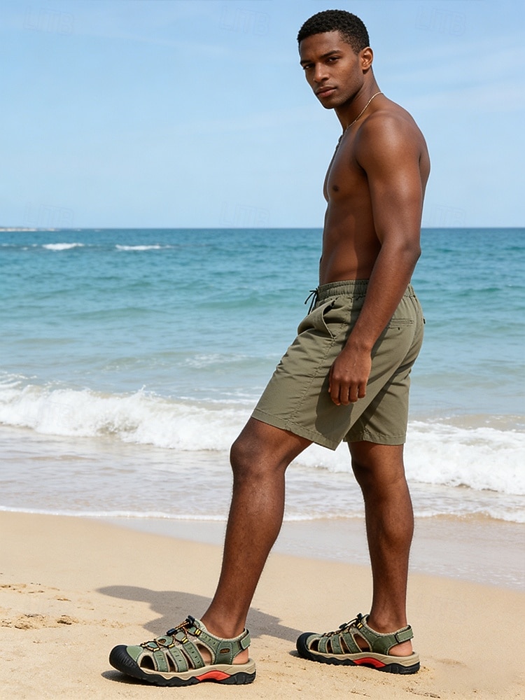 sandali da spiaggia da uomo, cinturini regolabili, materiale ad asciugatura rapida, ideali per attività in spiaggia, resort e acquatiche del 2026 a $42.99 –P1