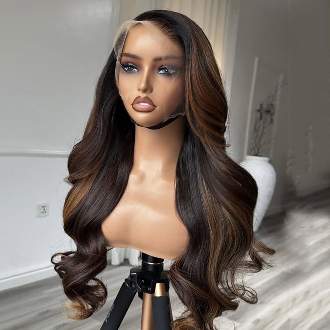 Remy Human Hair 5x5 Closure 13x4 Lace Front Wig Free Part Brazilian Hair Wavy Brown Natural Wig 150% 180% Density with Baby Hair Highlighted / Balayage Hair Natural Hairline Glueless For Women Long 2026 - $288.09 –P3