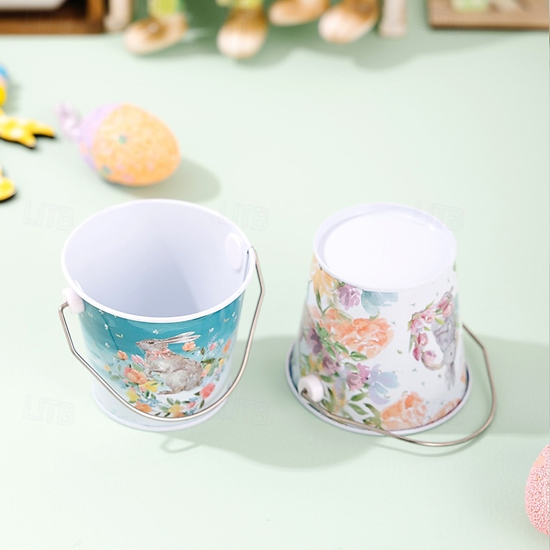 1 шт. жестяная коробка в виде пасхального кролика, металлическая подарочная коробка для конфет и печенья в виде кролика, контейнер для хранения пасхальных яиц, пустая коробка для упаковки сладостей. 2026 - $9.99 –P6