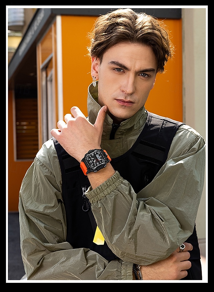 SANDA Men Digital Watch Creative Large Dial Outdoor Sports Luminous Stopwatch Alarm Clock Countdown Silicone Gel Silicone Watch 2026 - $26.99 –P11