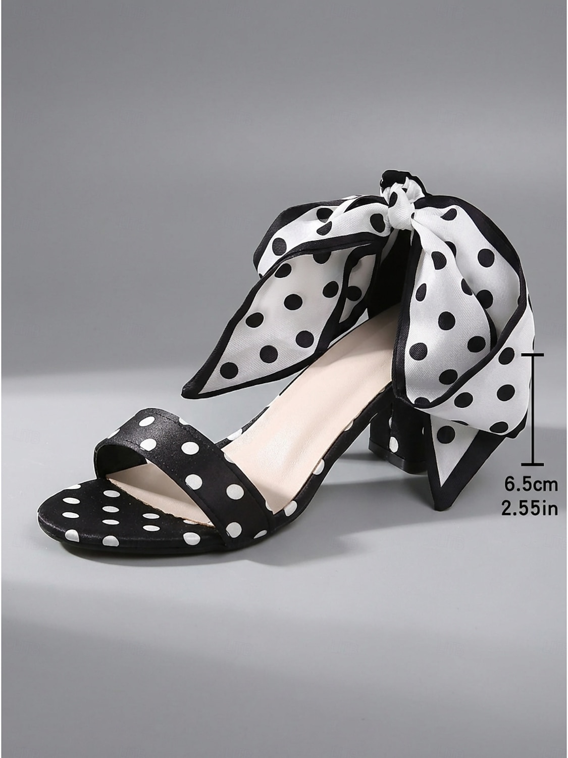 sandali da donna con tacco a blocco a pois bianchi e neri – eleganti scarpe eleganti con fiocco alla caviglia anni '50 per invitati a matrimoni, feste e occasioni speciali del 2026 a $29.99 –P6