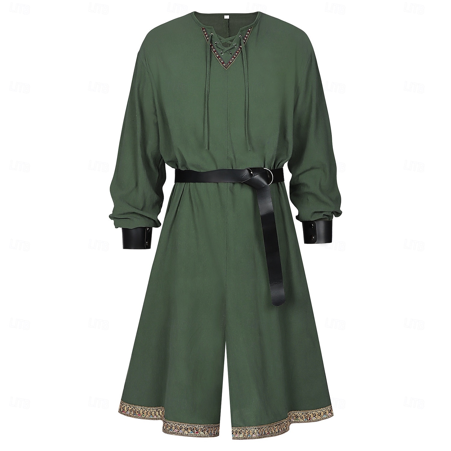 Set Retrò Vintage Medievale Rinascimento Cintura in Vita Polsino Tunica con accessori Lunghe Vichingo Ranger Costume Per uomo Fantasia Halloween Carnevale Fiera Rinascimentale LARP Festa a tema retrò del 2026 a $70.99 –P1