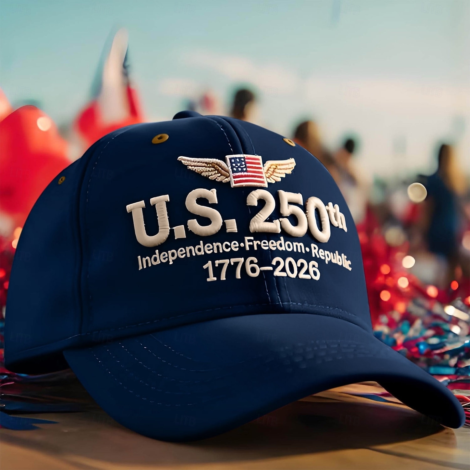 Gorra de béisbol del 250.º aniversario, con bordado patriótico de EE. UU., gorra roja ajustable con cierre a presión, conmemorativa del Día de la Independencia de 1776 a 2026, para hombres y mujeres, 2026 - $19.99 –P3