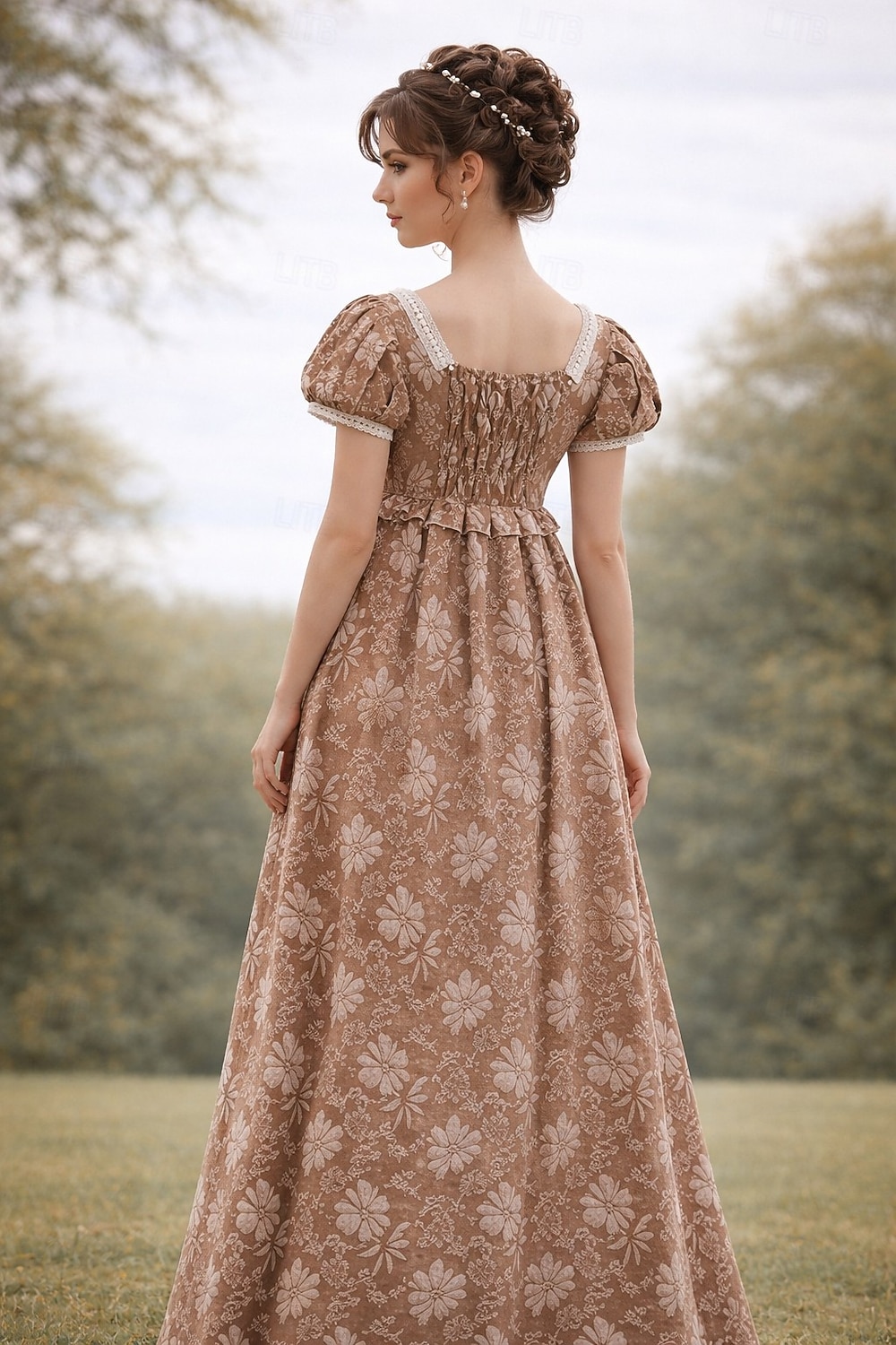 Retro Vintage Mittelalterlich Renaissance Bodenlang Kleid Ballkleid Kleid im Regency-Stil Puffärmel / Ballon Jacquard Blumen Kostüm Damen Halloween Karneval Abschlussball Hochzeit Maskerade Erwachsene 2026 - $55.99 –P14
