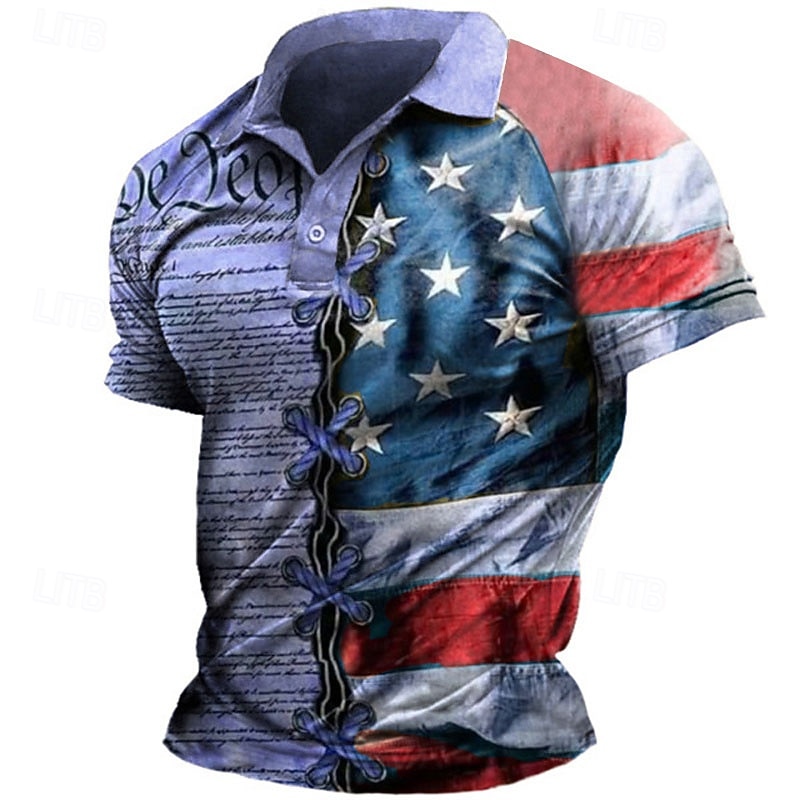 4. července 2026 250. Pánské Americká vlajka veteráni Polokošile Golfová košile Krátký rukáv Polo tričko Košile s límečkem Na běžné nošení Streetwear Oblečení na dovolenou Párty oblečení 3D tisk 2026 - $23.99 –P5