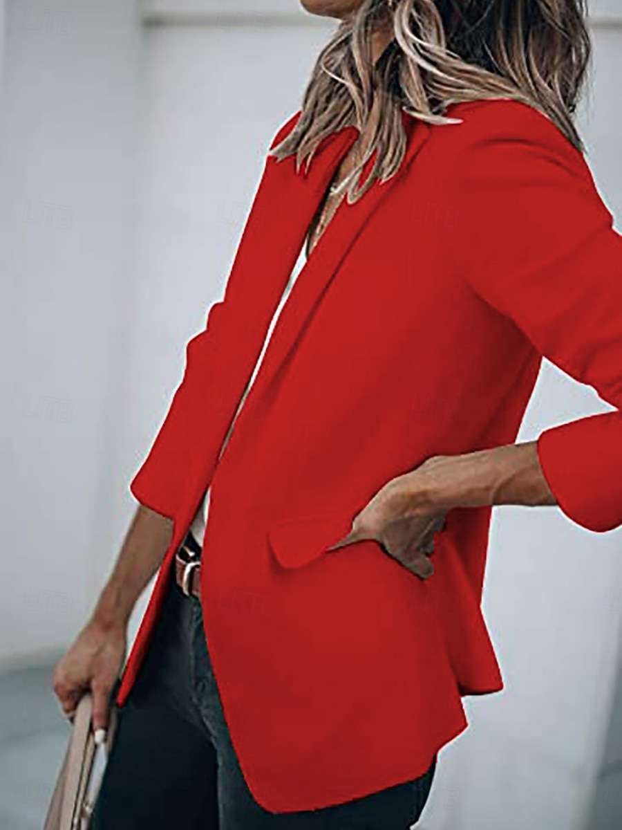 Damen Blazer Bequem Tasche Mode Lässig Einfach Straße Alltagskleidung Ausgehen Wochenende Regulär Gekerbtes Revers Schlank Langarm Oberbekleidung Schwarz Weiß Gelb Frühling Herbst 2026 - $29.99 –P16