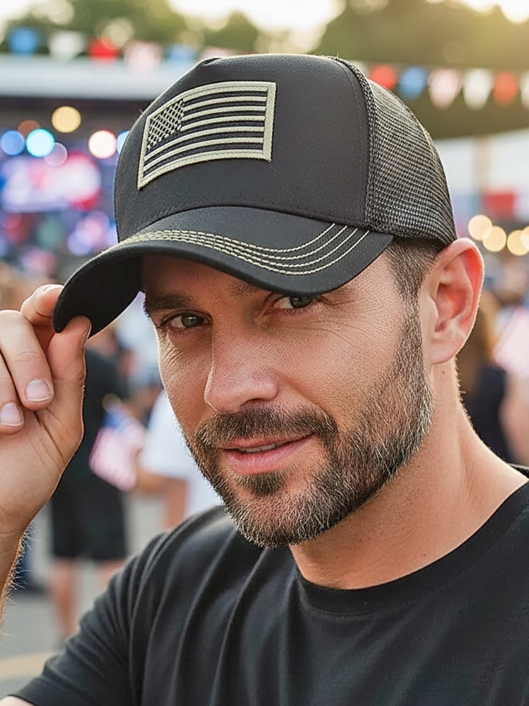 Vereinigte Staaten 250. Jubiläum Herren American Flag Trucker Cap - Bestickte USA Mesh Kappe für den Unabhängigkeitstag - Atmungsaktive Polyester patriotische Baseballmütze in mehreren Farben 2026 - $11.99 –P2