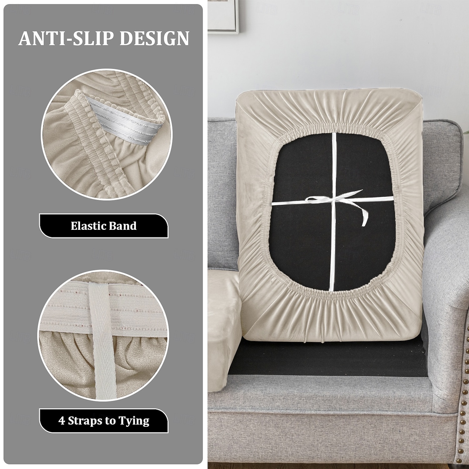 10 Pieces Sofa Cushion Covers for U-Shaped Modular Sectional Couch with 4 Seat 4 Back 2 Arms, Stretch Velvet Upholstered Covers for Sofa Bed with Deep Double Chaise 2026 - $132.99 –P11