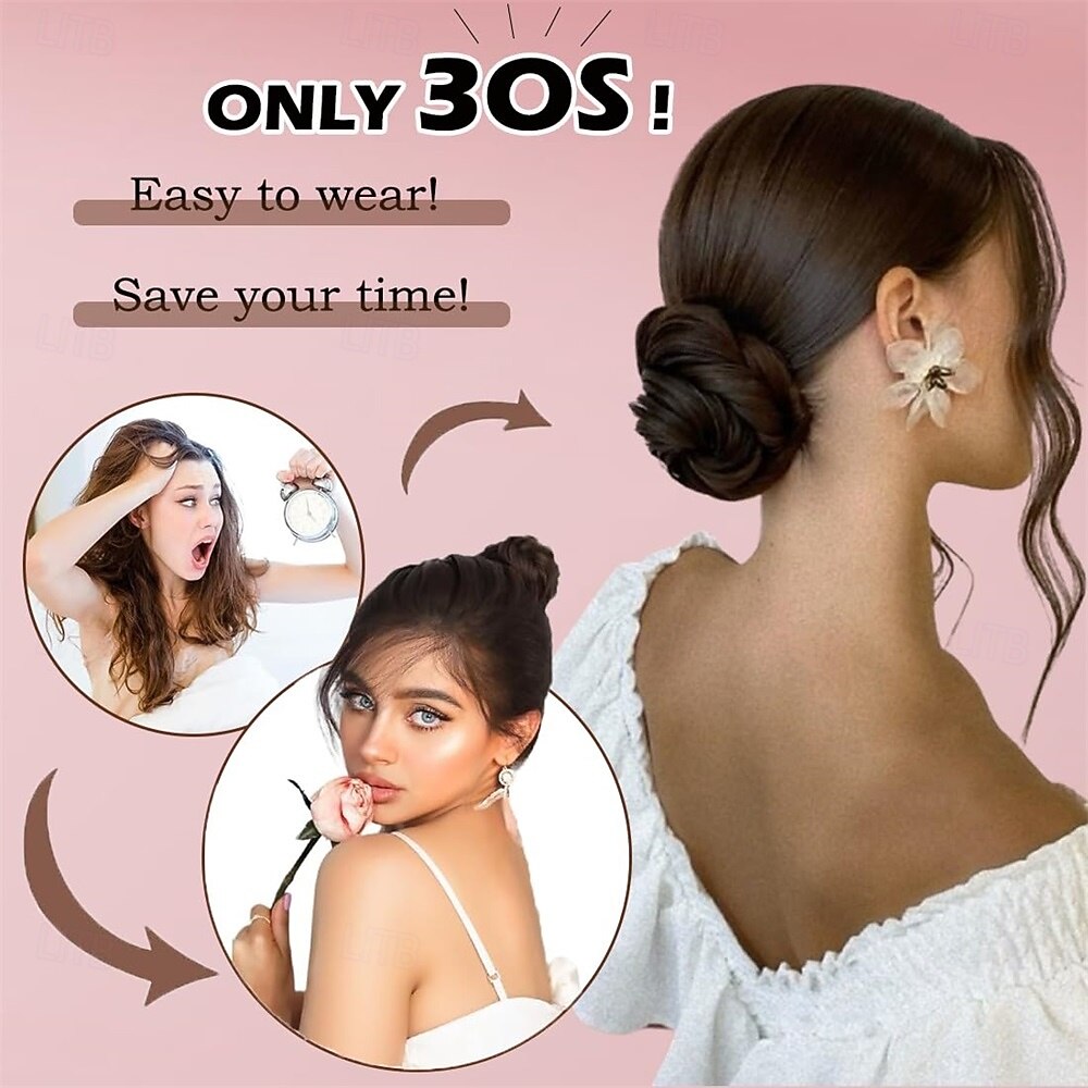 Messy Bun Hair Piece for Women Girls Wavy Curly Scrunchies Fluffy Donut Thick Updo Elegant Chignon Hairpieces for Women Girls 2026 - $12.99 –P3