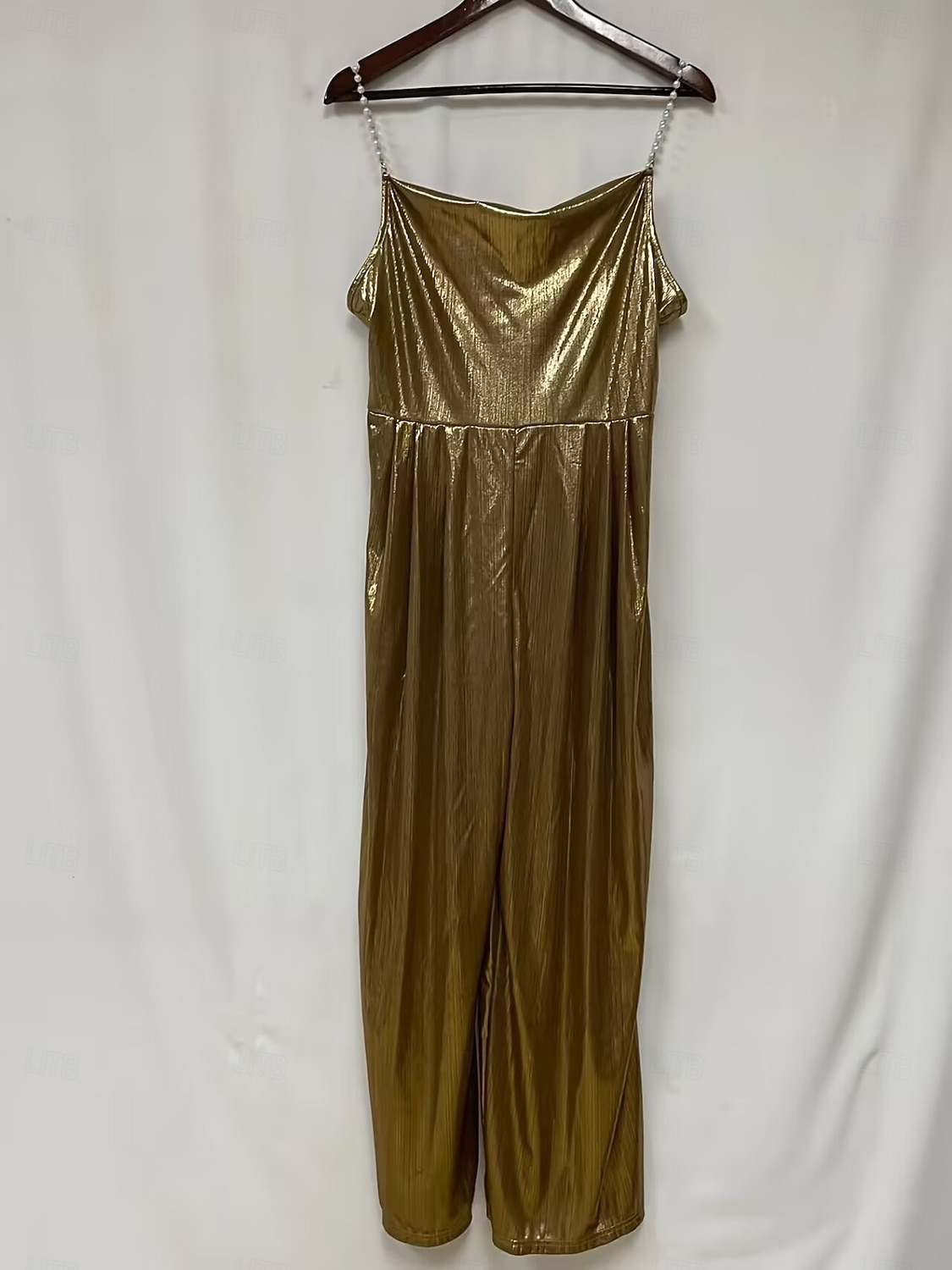 tuta normale da donna streetwear tinta unita senza maniche gamba larga scollo tondo paillettes festa ballo di fine anno vestibilità regolare blu nero vino estate del 2026 a $35.99 –P7