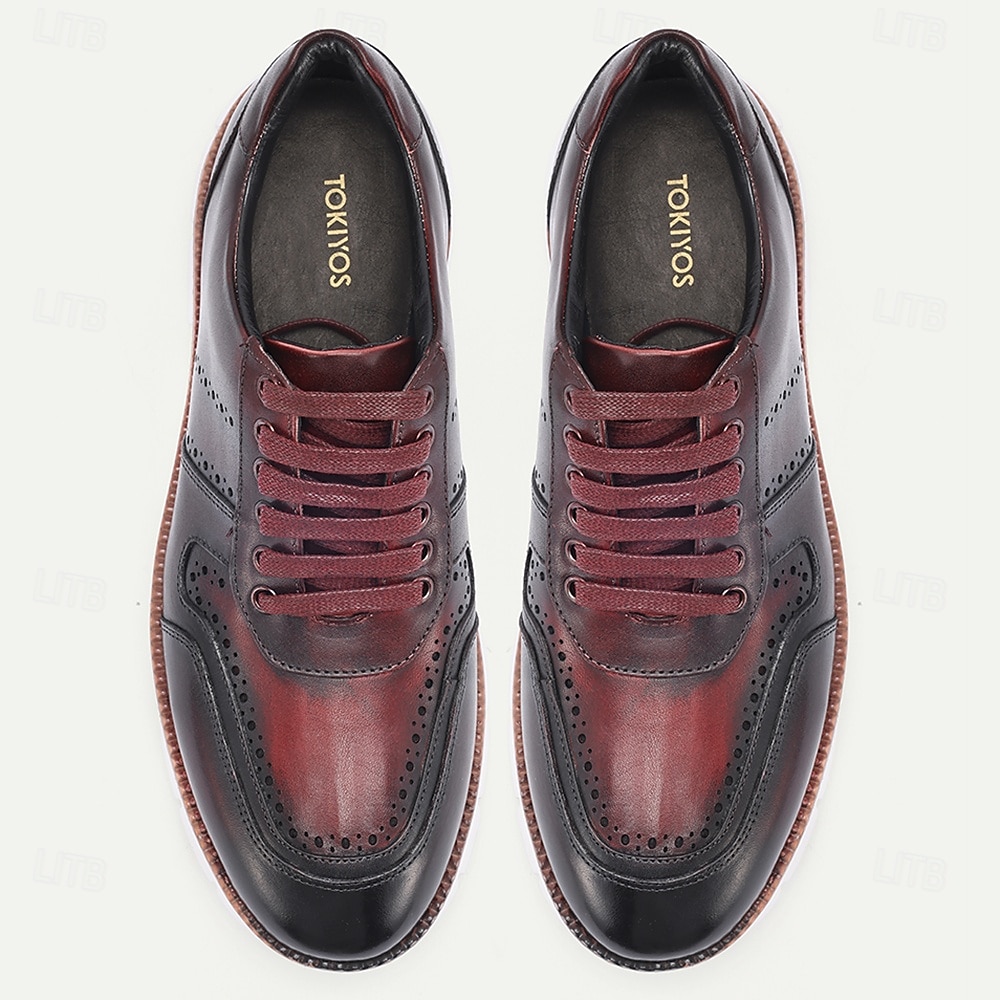 Ανδρικά γκρι δερμάτινα παπούτσια με κορδόνια – κλασικό φόρεμα σε casual στυλ, άνετα ρούχα γραφείου, επαγγελματικά και επίσημα ρούχα 2026 - $84.99 –P7